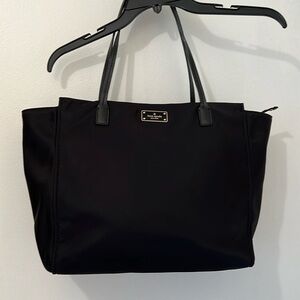 Kate Spade tote bag. Nylon and leather trim 13 W by 12 H.